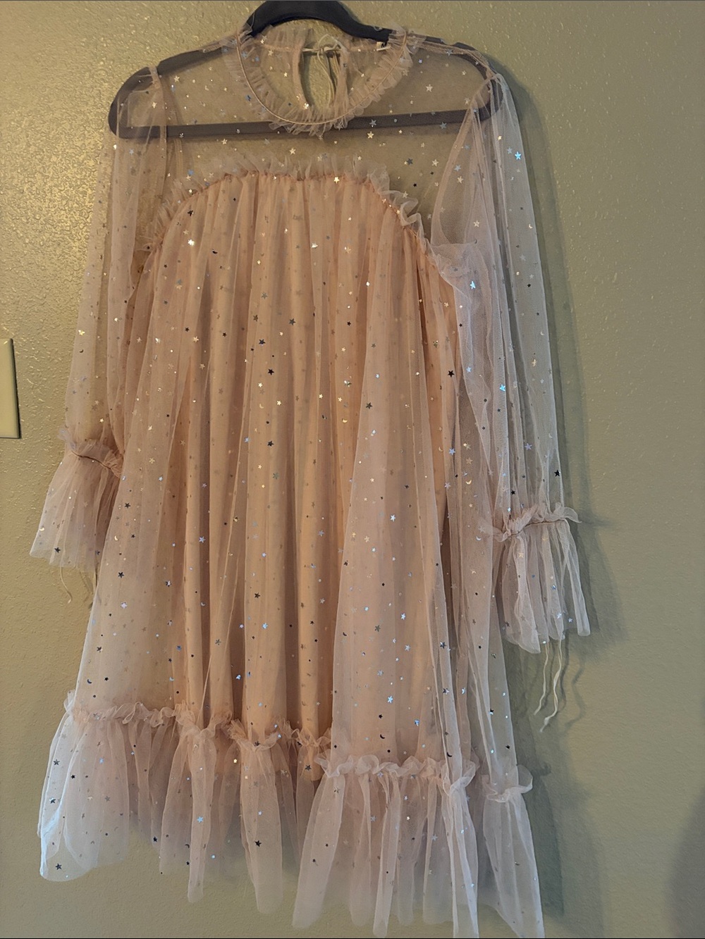 Sparkle Stars and Moons Blush Tulle Dress
